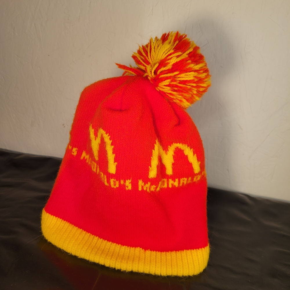 Vintage McDonald's knitted Pom Beanie collectible or promotional staff item